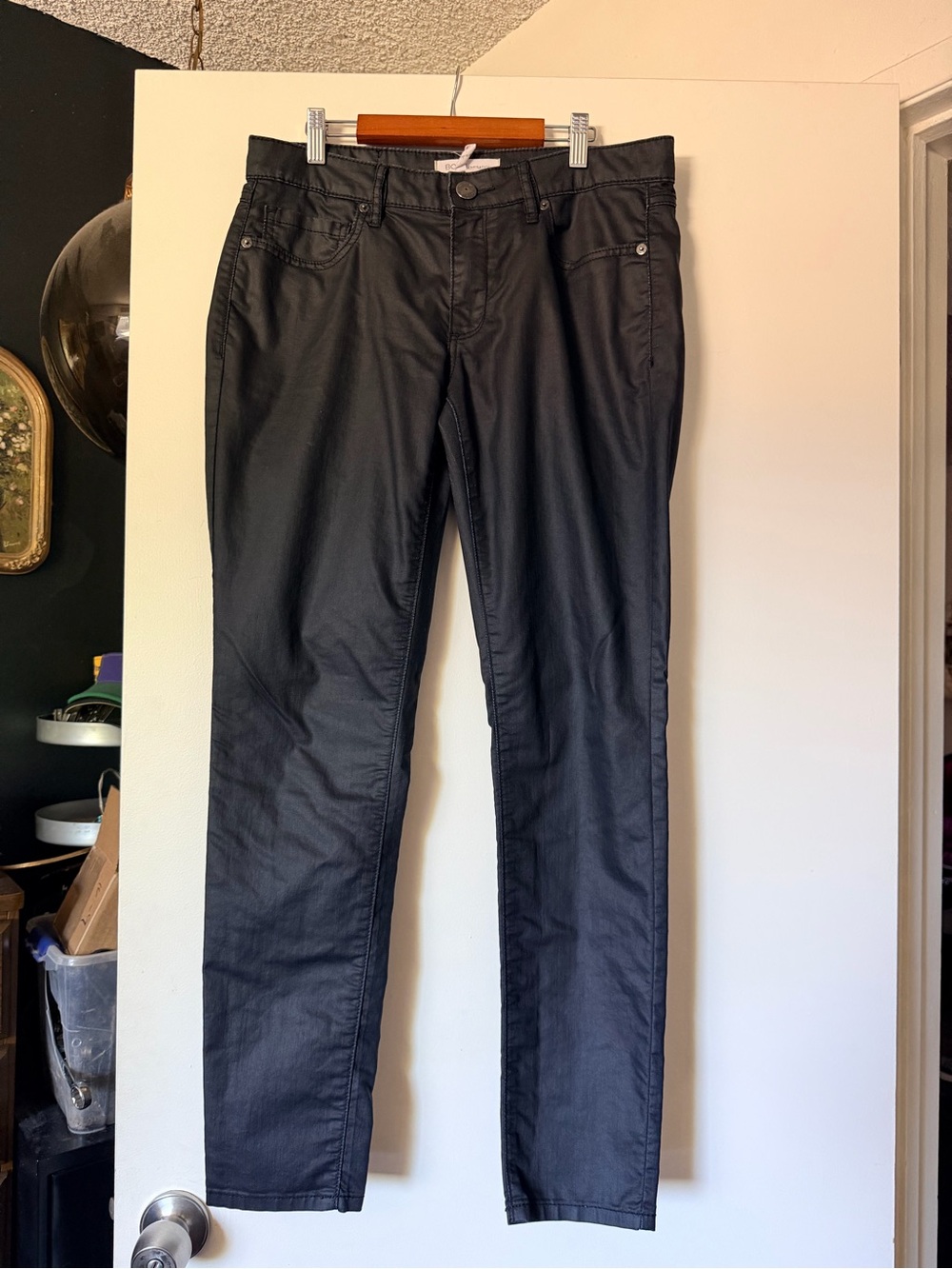 BCBGeneration Black Coated Skinny Pants